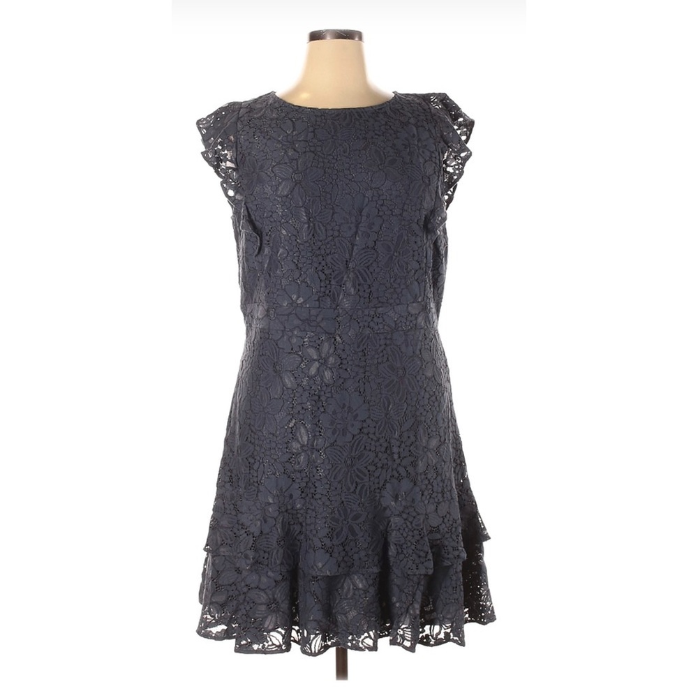 LOFT Gray Lace Dress
